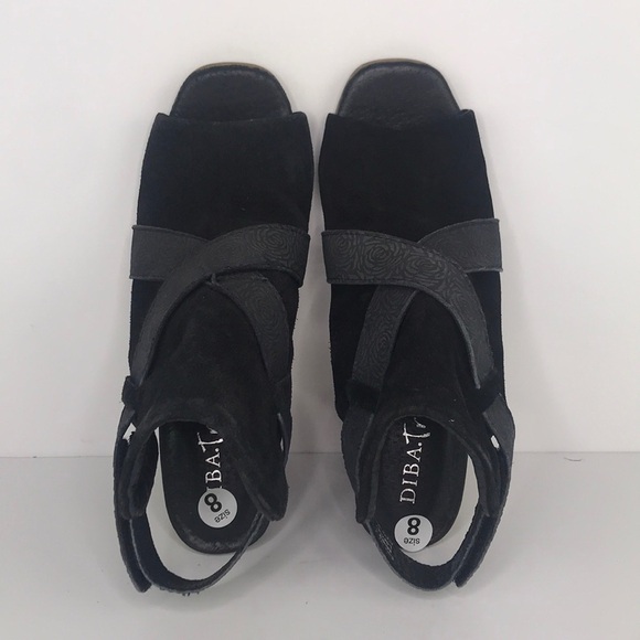 Diba True Lava Lamp Shooties Open Peep Toe Black Suede Booties Size 8 - Picture 8 of 10